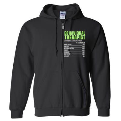 Behavioral Therapist Facts Analyst Behavior Tech Full Zip Hoodie