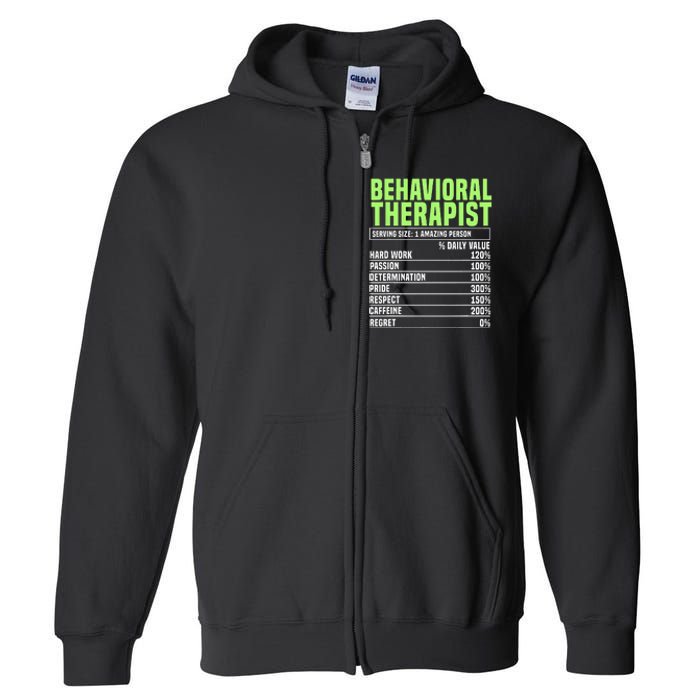 Behavioral Therapist Facts Analyst Behavior Tech Full Zip Hoodie