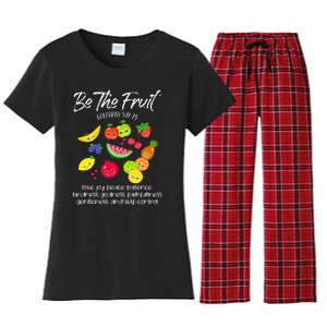 Be The Fruit Christian Verse Spirit Galatians Inspirational Women's Flannel Pajama Set