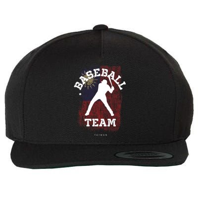 Baseball Taiwan Flag Softball Player Baseball Gift Wool Snapback Cap