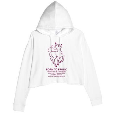 Born To Frolic World Is A Meadow Crop Fleece Hoodie