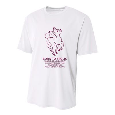 Born To Frolic World Is A Meadow Youth Performance Sprint T-Shirt
