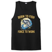 Born To Fish Forced To Work Funny Fishing PosiCharge Competitor Tank