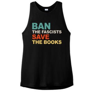 Ban The Fascists Save The Books Funny Trending Ladies PosiCharge Tri-Blend Wicking Tank