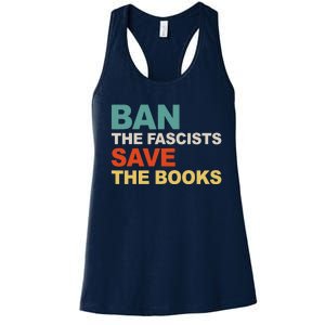 Ban The Fascists Save The Books Funny Trending Women's Racerback Tank