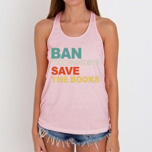 Ban The Fascists Save The Books Funny Trending Women's Knotted Racerback Tank