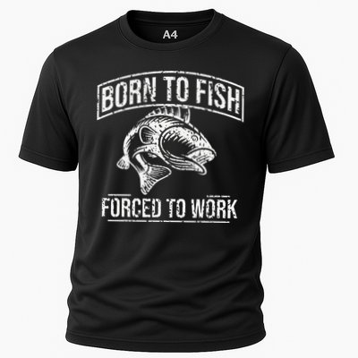 Born To Fish But Forced To Work Funny Fishing Performance Shirt