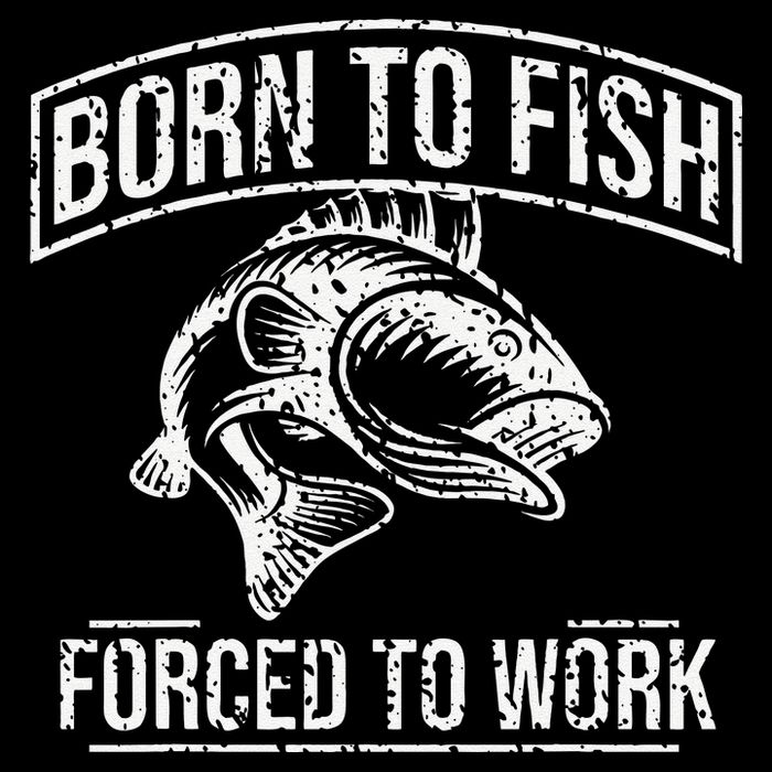 Born To Fish But Forced To Work Funny Fishing Drawstring Bag