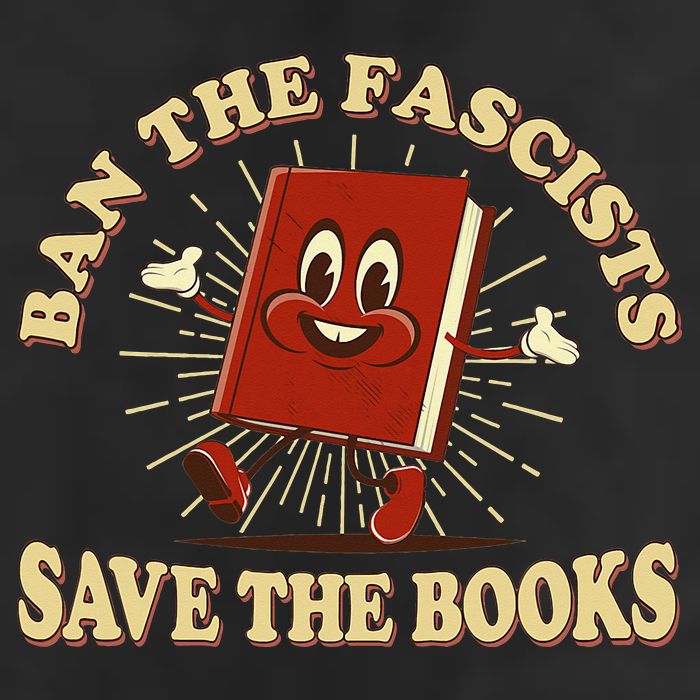 Ban The Fascists Save The Books Retro 7 Panel Mesh Trucker Snapback Hat