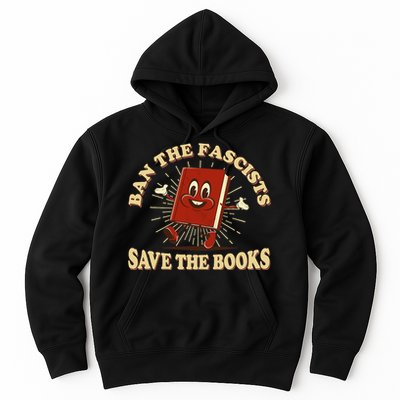 Ban The Fascists Save The Books Retro Hoodie