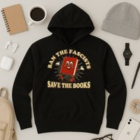 Ban The Fascists Save The Books Retro Hoodie