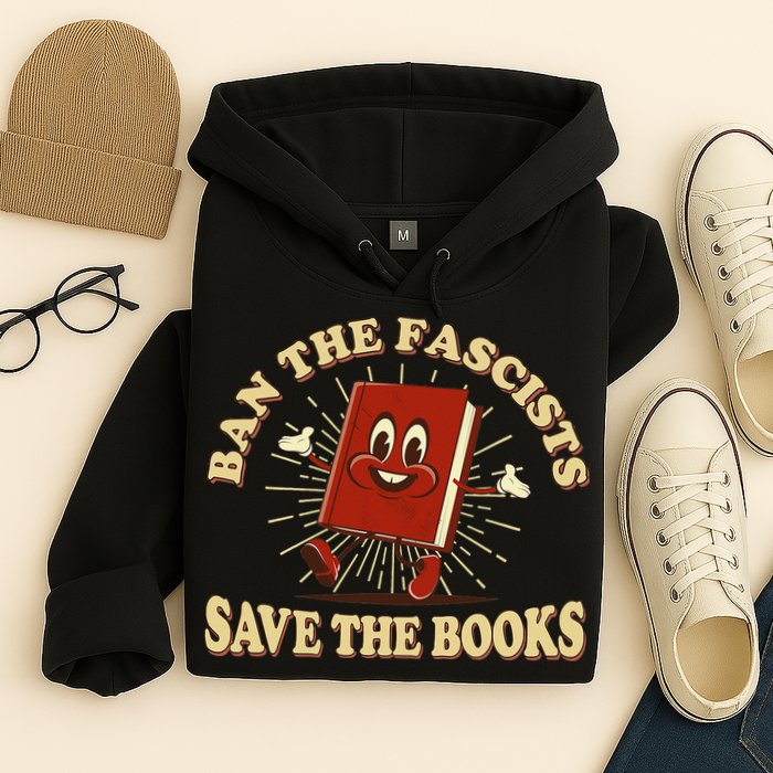 Ban The Fascists Save The Books Retro Hoodie