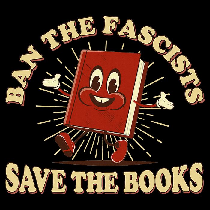 Ban The Fascists Save The Books Retro Bucket Hat