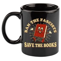 Ban The Fascists Save The Books Retro 11oz C Handle Ceramic Mug