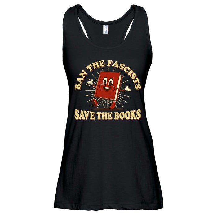Ban The Fascists Save The Books Retro Ladies Essential Flowy Tank