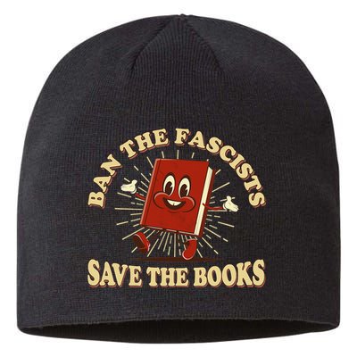 Ban The Fascists Save The Books Retro Sustainable Beanie