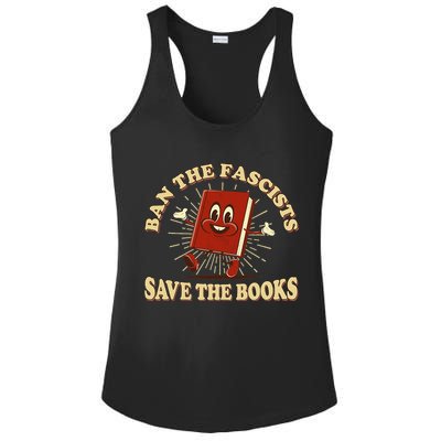 Ban The Fascists Save The Books Retro Ladies PosiCharge Competitor Racerback Tank