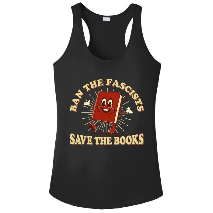 Ban The Fascists Save The Books Retro Ladies PosiCharge Competitor Racerback Tank