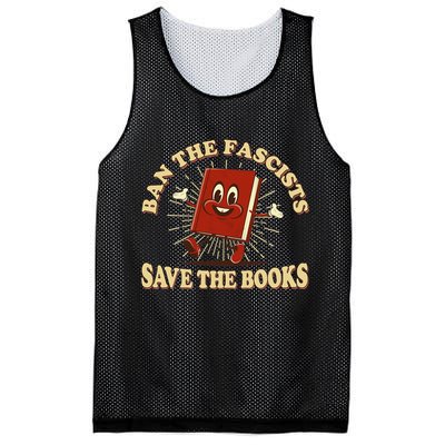 Ban The Fascists Save The Books Retro Mesh Reversible Basketball Jersey Tank
