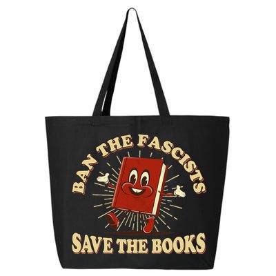 Ban The Fascists Save The Books Retro 25L Jumbo Tote