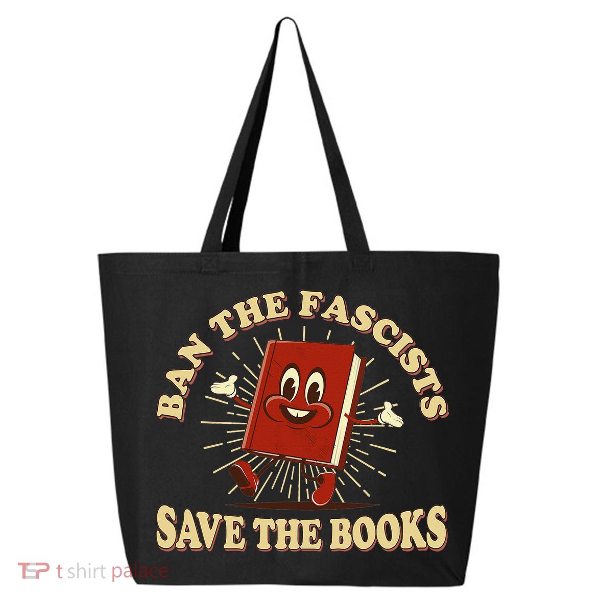 Ban The Fascists Save The Books Retro 25L Jumbo Tote