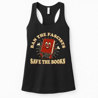 Ban The Fascists Save The Books Retro Womens Tank Top