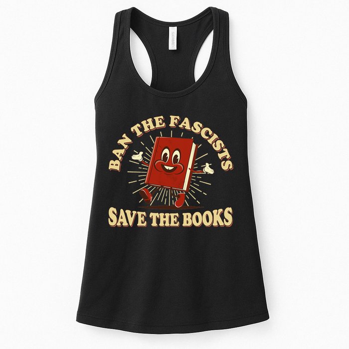 Ban The Fascists Save The Books Retro Womens Tank Top