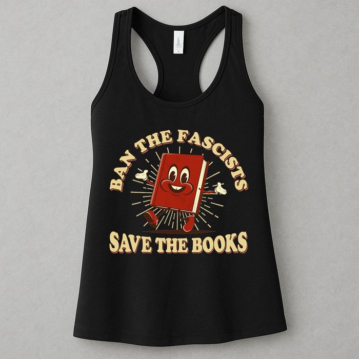 Ban The Fascists Save The Books Retro Womens Tank Top