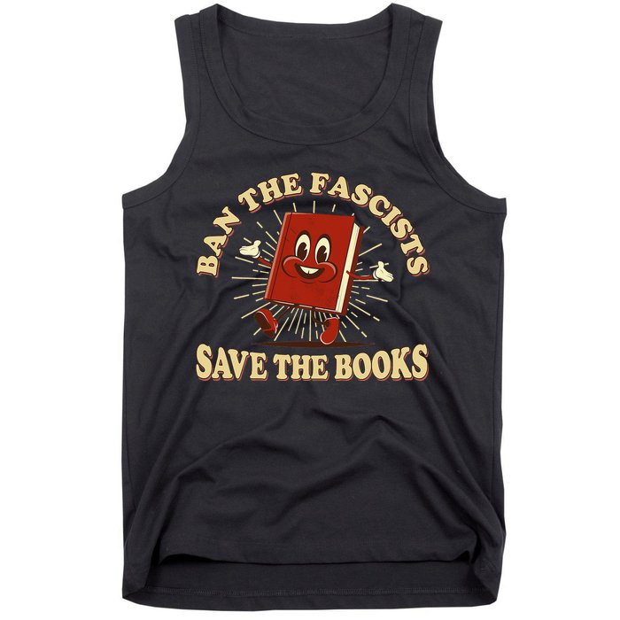 Ban The Fascists Save The Books Retro Tank Top