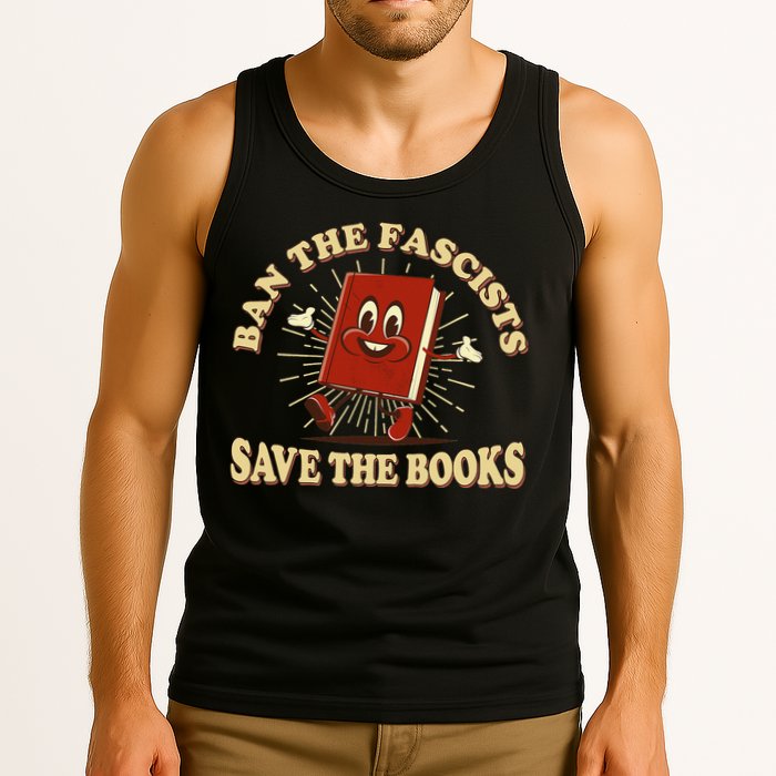 Ban The Fascists Save The Books Retro Tank Top