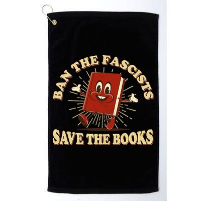 Ban The Fascists Save The Books Retro Golf Towel