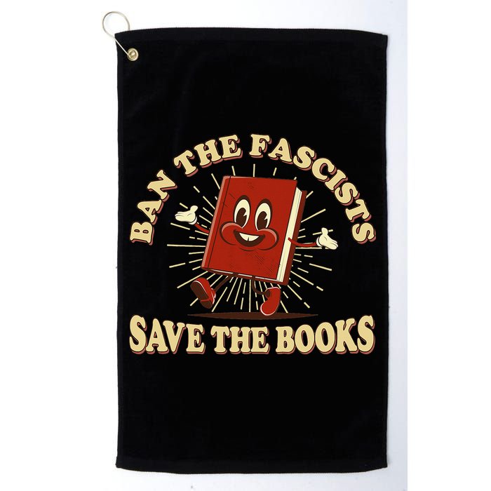 Ban The Fascists Save The Books Retro Golf Towel