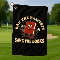 Ban The Fascists Save The Books Retro Golf Towel