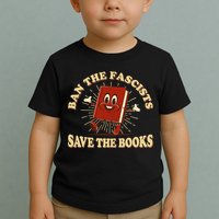Ban The Fascists Save The Books Retro Toddler T-Shirt
