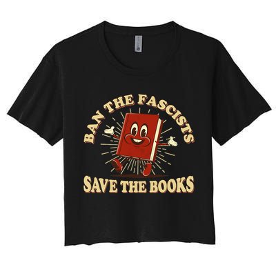 Ban The Fascists Save The Books Retro Crop Top