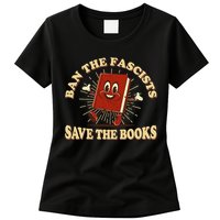 Ban The Fascists Save The Books Retro Womens T-Shirt