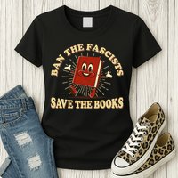Ban The Fascists Save The Books Retro Womens T-Shirt