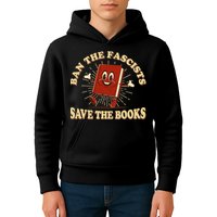 Ban The Fascists Save The Books Retro Kids Hoodie