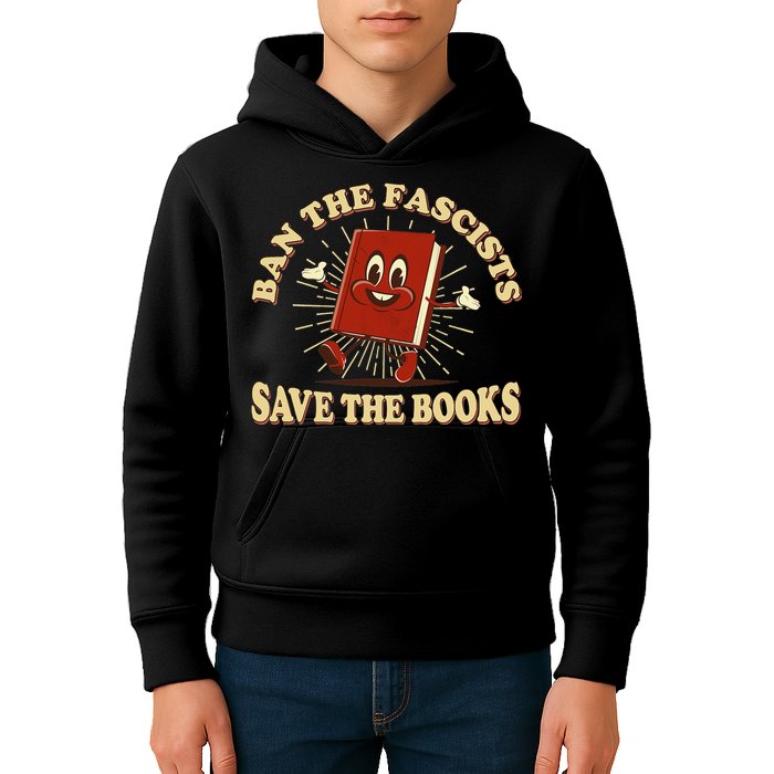 Ban The Fascists Save The Books Retro Kids Hoodie