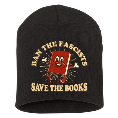Ban The Fascists Save The Books Retro Short Acrylic Beanie