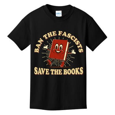 Ban The Fascists Save The Books Retro Kids T-Shirt