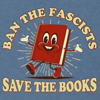 Ban The Fascists Save The Books Retro Garment-Dyed Sweatshirt