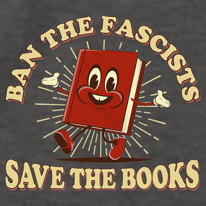 Ban The Fascists Save The Books Retro Vector Backpack