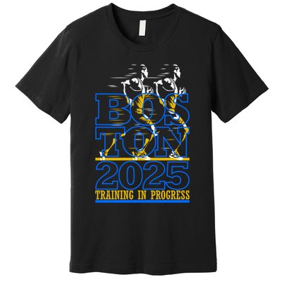 Boston Training For The Annual Race 2025 Marathon Gift Premium T-Shirt
