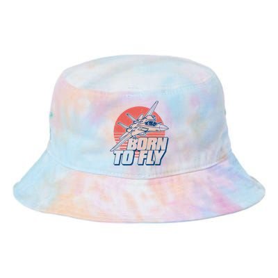 Born To Fly Fighter Jet Plane Airplane Tie Dye Newport Bucket Hat