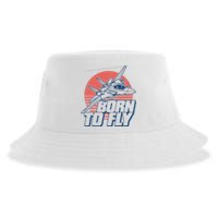 Born To Fly Fighter Jet Plane Airplane Sustainable Bucket Hat