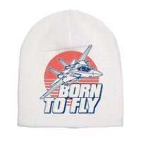 Born To Fly Fighter Jet Plane Airplane Short Acrylic Beanie