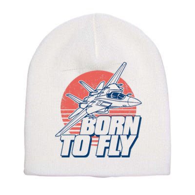 Born To Fly Fighter Jet Plane Airplane Short Acrylic Beanie