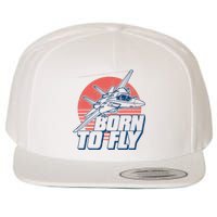 Born To Fly Fighter Jet Plane Airplane Wool Snapback Cap