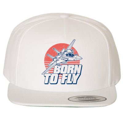 Born To Fly Fighter Jet Plane Airplane Wool Snapback Cap